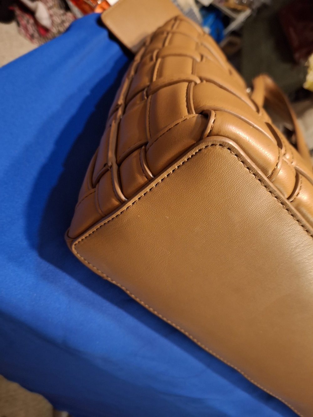 Micheal Kors Woven Tote Bag with Pouchette – Luggage Brown - Picture 3 of 9